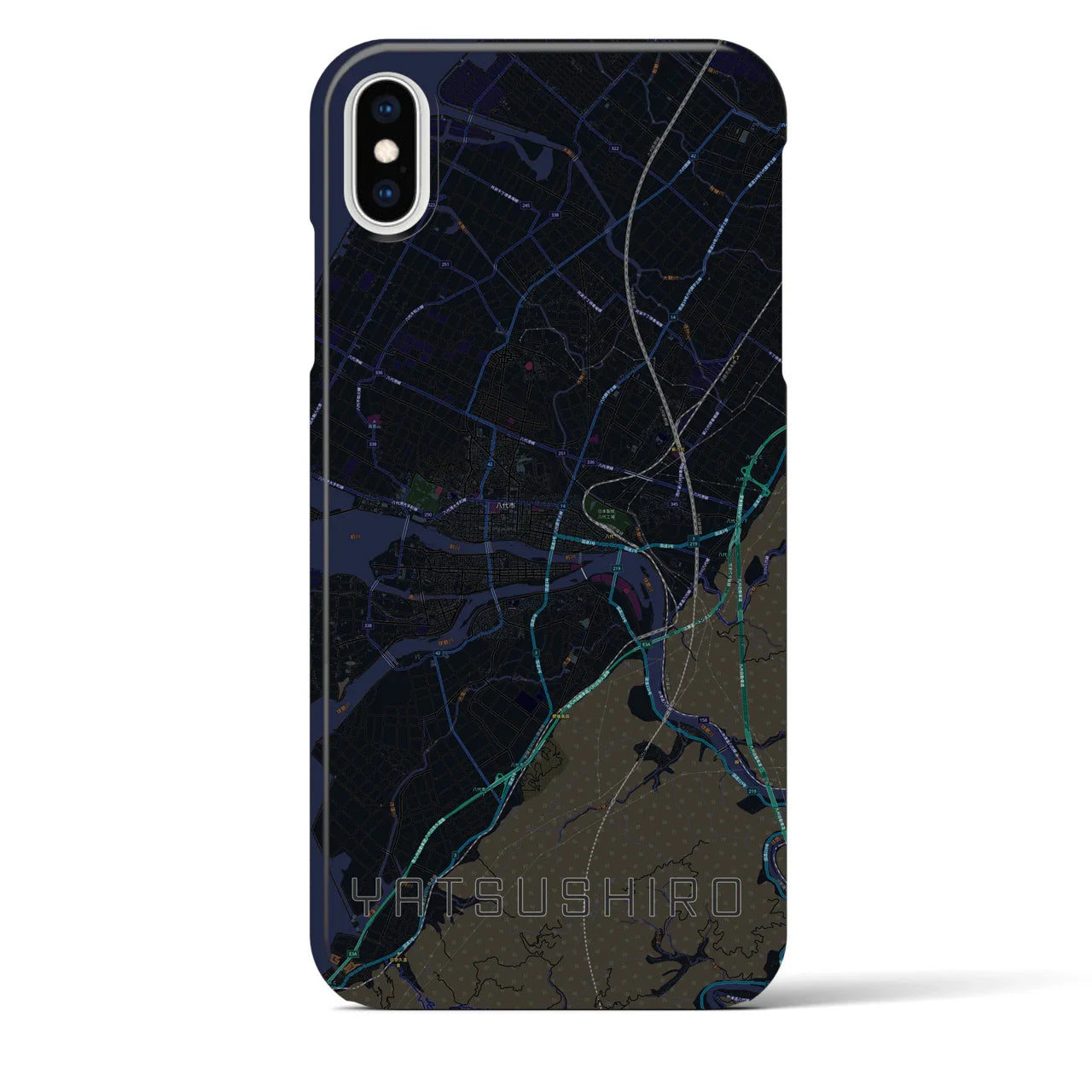 【八代(熊本県)】地図柄iPhoneケース(バックカバータイプ)