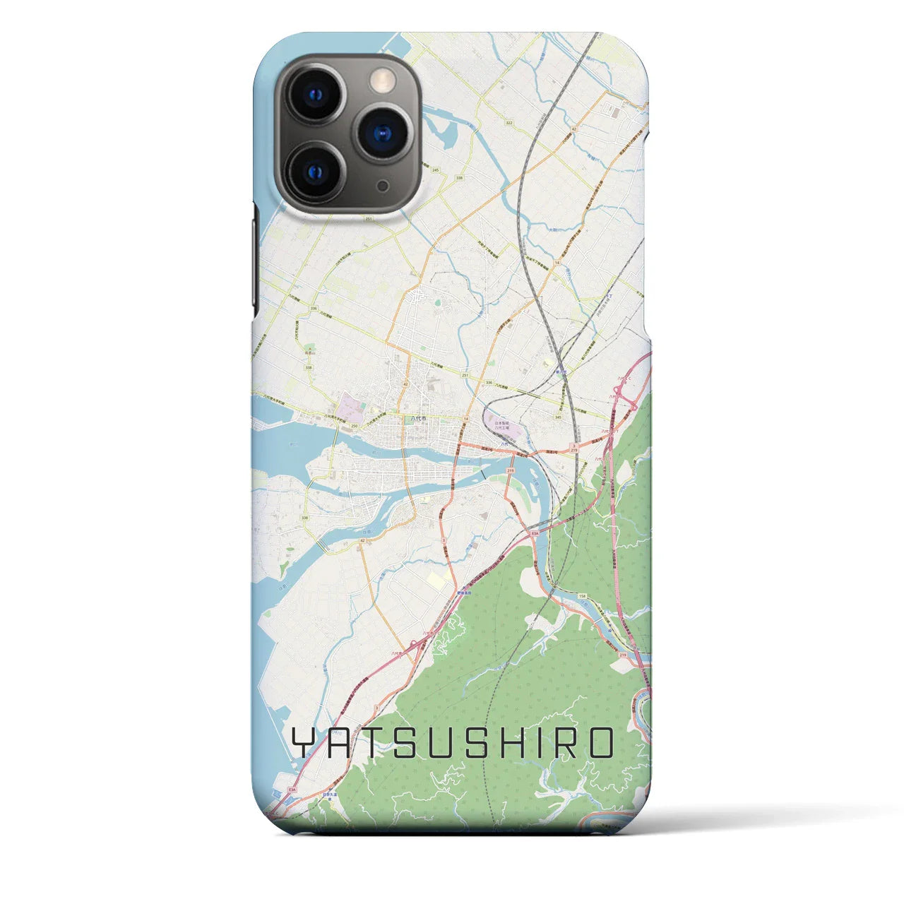 【八代(熊本県)】地図柄iPhoneケース(バックカバータイプ)