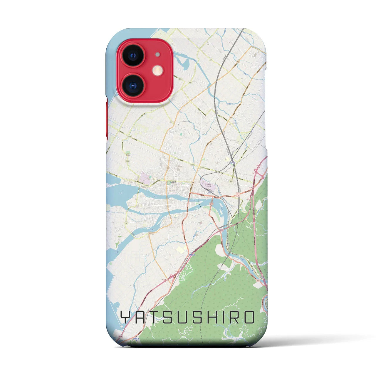 【八代(熊本県)】地図柄iPhoneケース(バックカバータイプ)