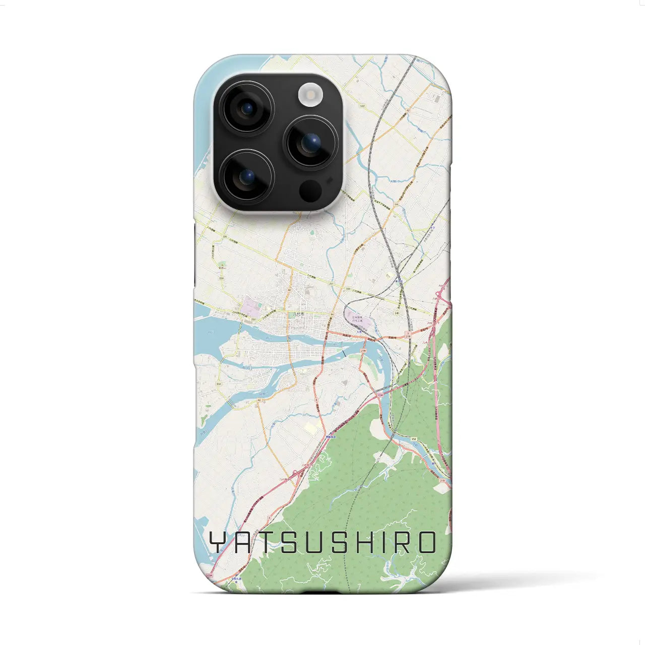 【八代(熊本県)】地図柄iPhoneケース(バックカバータイプ)