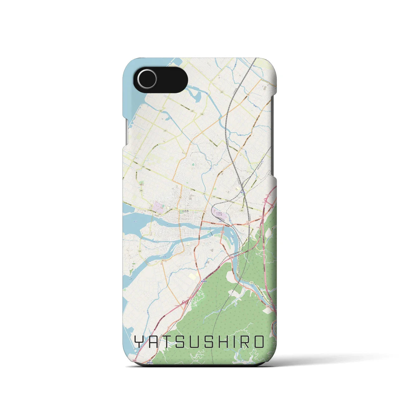 【八代(熊本県)】地図柄iPhoneケース(バックカバータイプ)