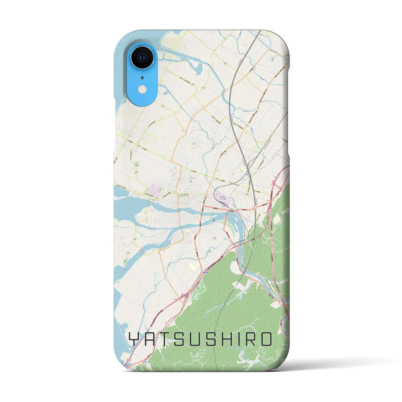 【八代(熊本県)】地図柄iPhoneケース(バックカバータイプ)