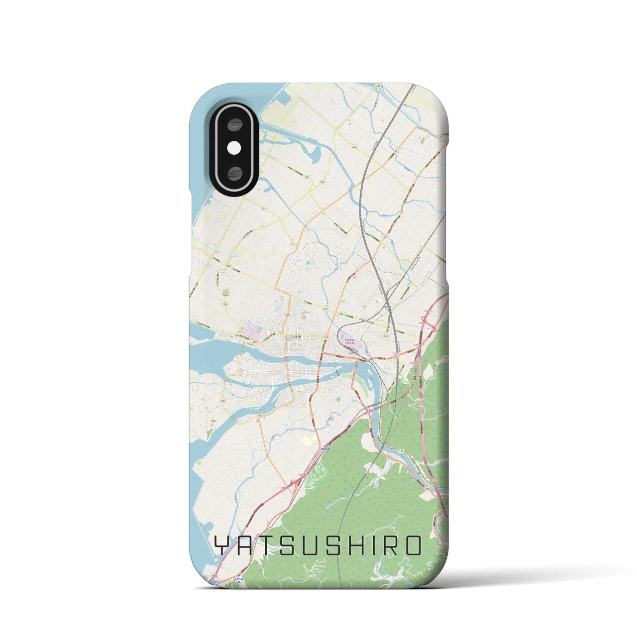 【八代(熊本県)】地図柄iPhoneケース(バックカバータイプ)