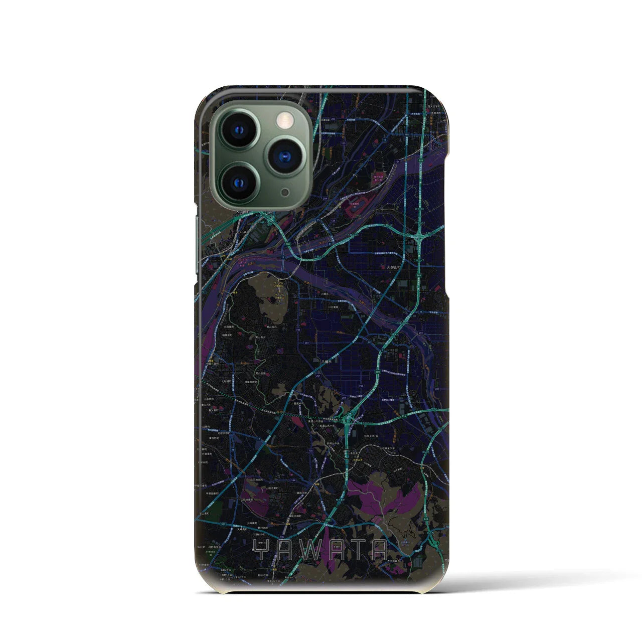 【八幡(京都府)】地図柄iPhoneケース(バックカバータイプ)