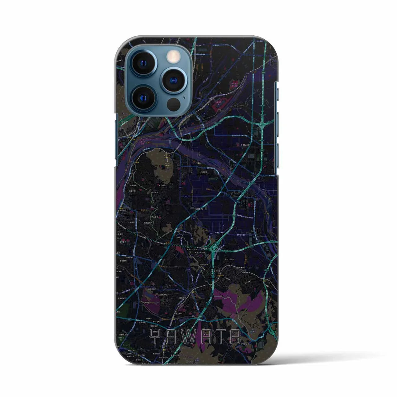 【八幡(京都府)】地図柄iPhoneケース(バックカバータイプ)