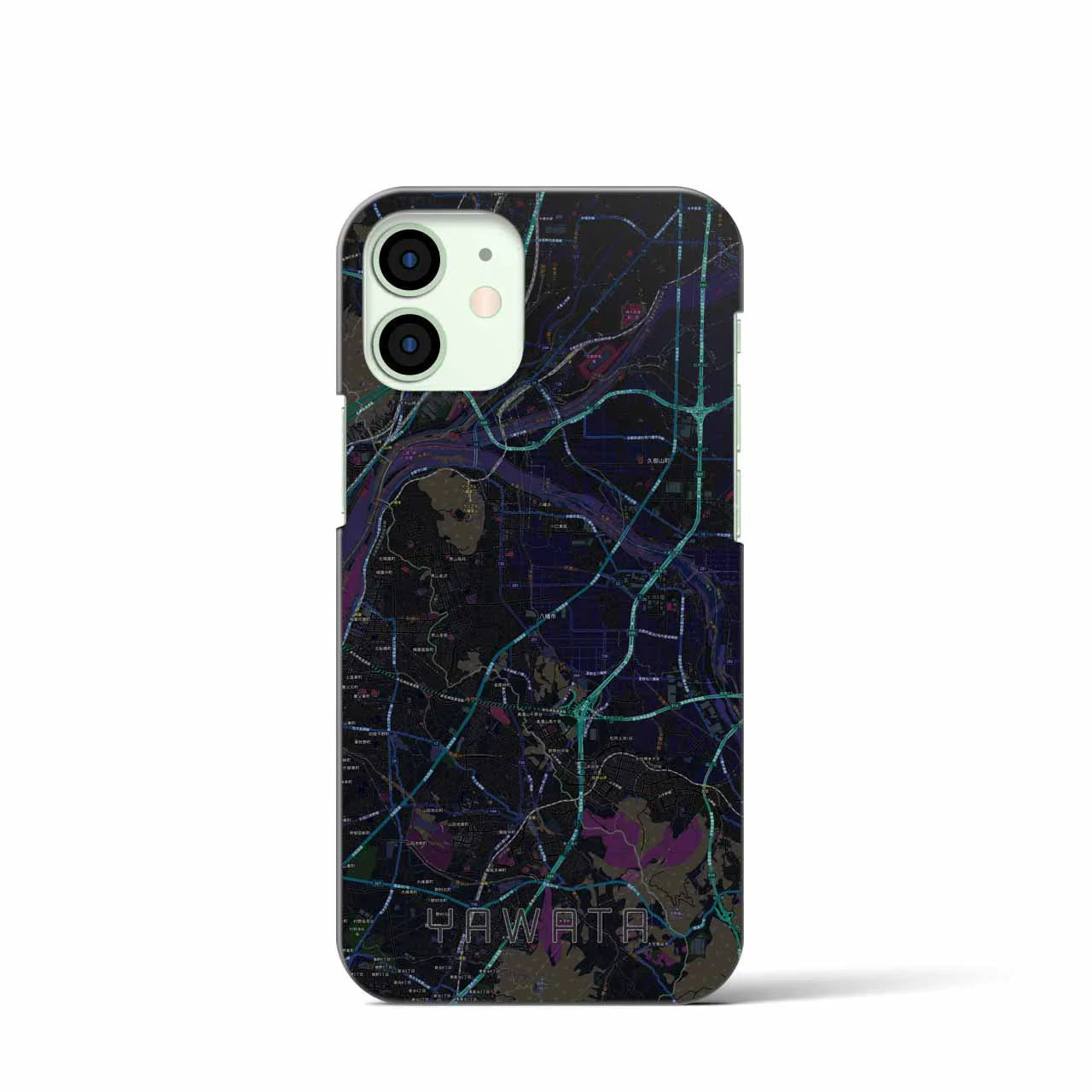 【八幡(京都府)】地図柄iPhoneケース(バックカバータイプ)