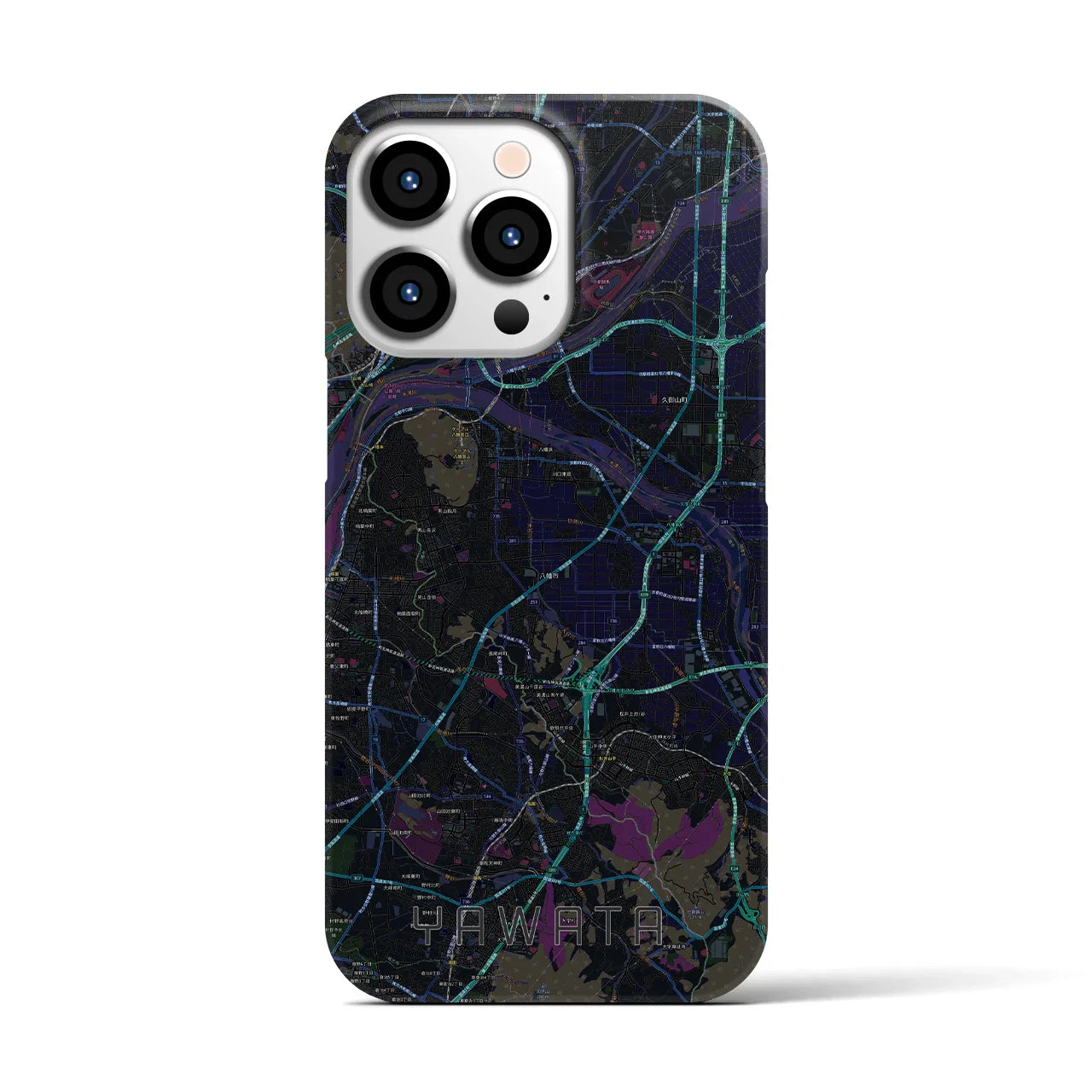 【八幡(京都府)】地図柄iPhoneケース(バックカバータイプ)