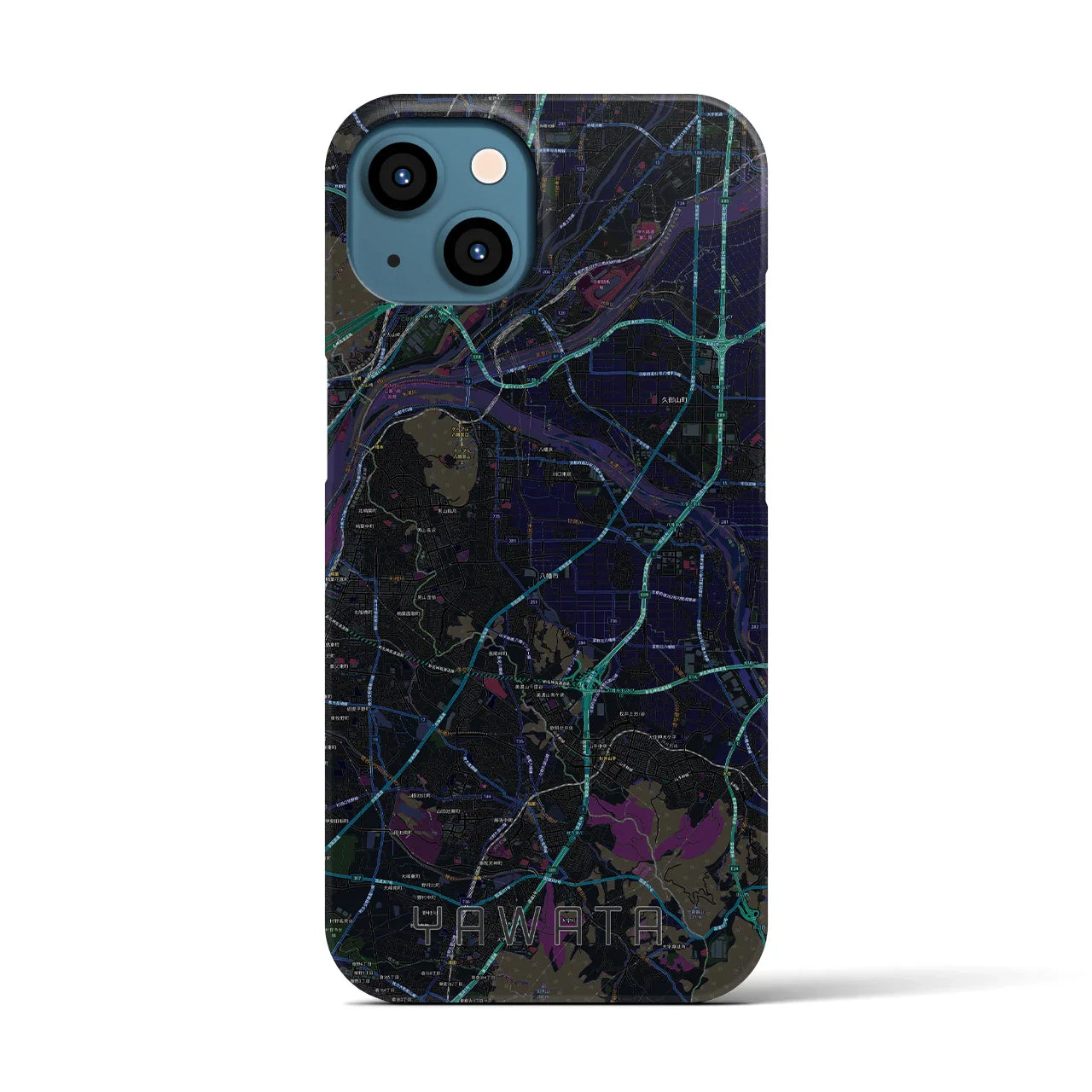 【八幡(京都府)】地図柄iPhoneケース(バックカバータイプ)