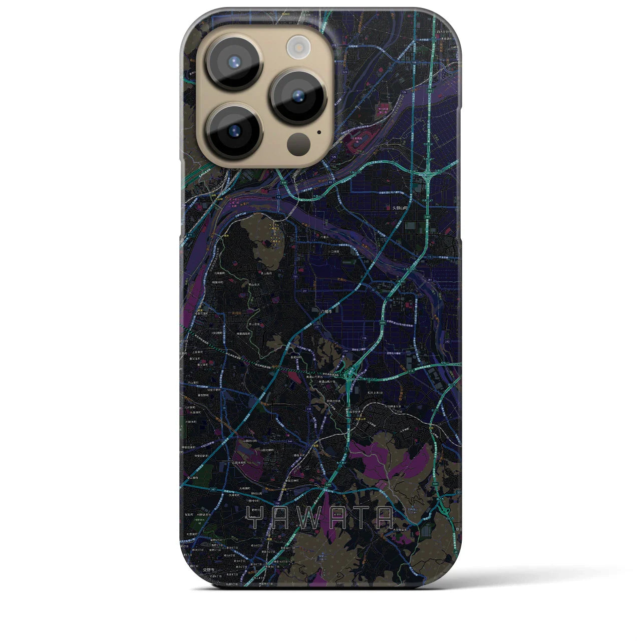 【八幡(京都府)】地図柄iPhoneケース(バックカバータイプ)