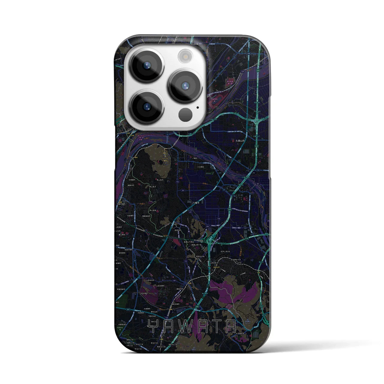 【八幡(京都府)】地図柄iPhoneケース(バックカバータイプ)