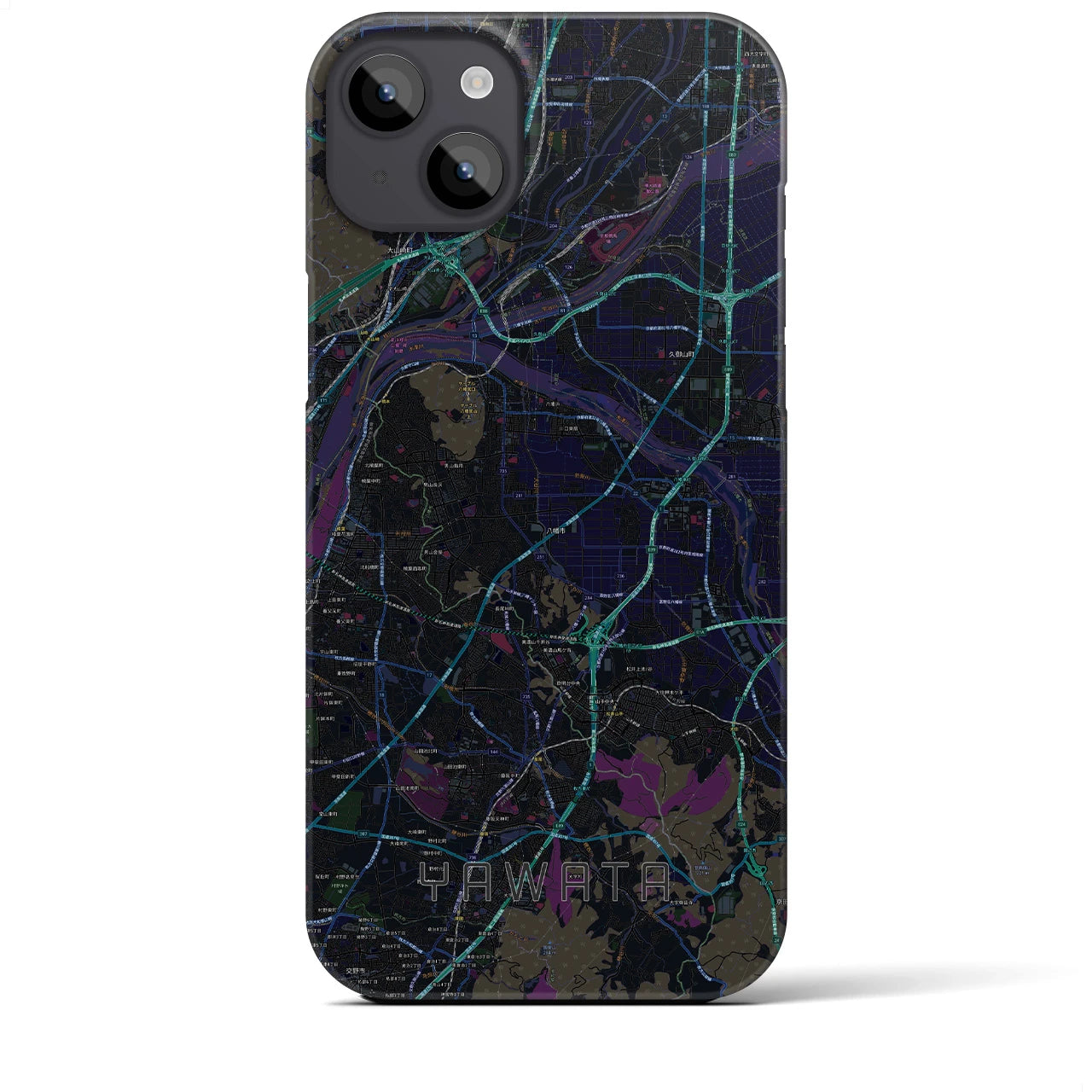 【八幡(京都府)】地図柄iPhoneケース(バックカバータイプ)