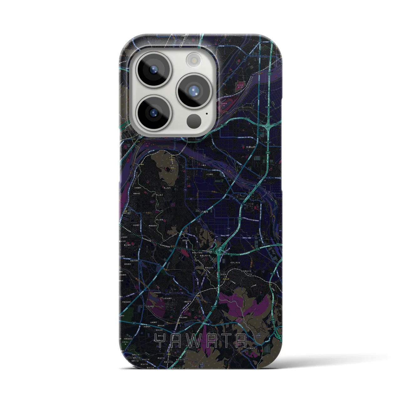 【八幡(京都府)】地図柄iPhoneケース(バックカバータイプ)