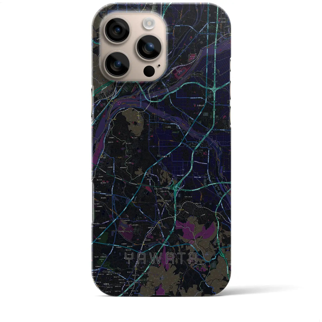 【八幡(京都府)】地図柄iPhoneケース(バックカバータイプ)