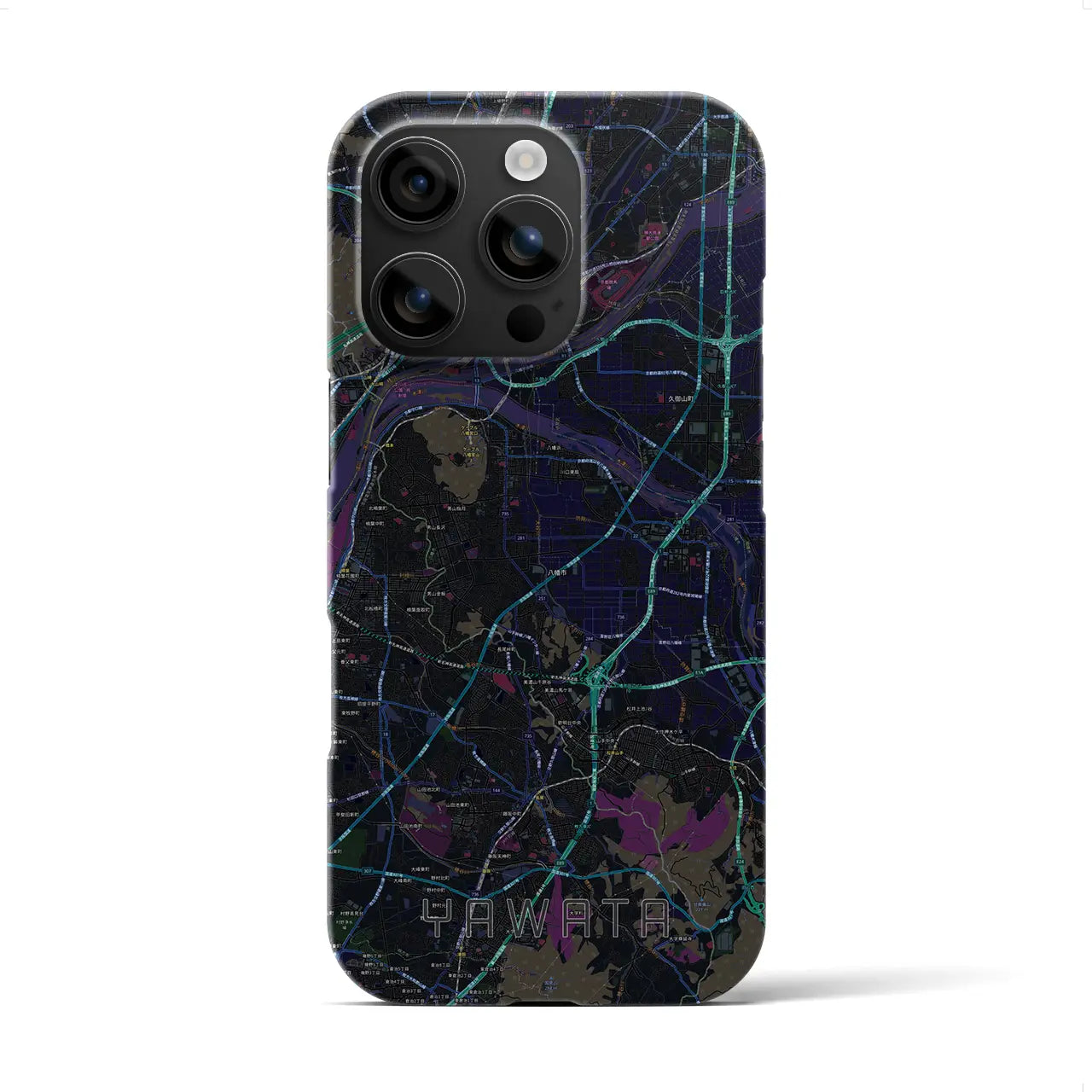 【八幡(京都府)】地図柄iPhoneケース(バックカバータイプ)