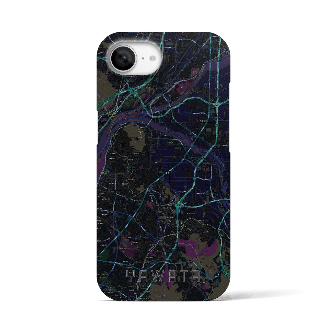【八幡(京都府)】地図柄iPhoneケース(バックカバータイプ)