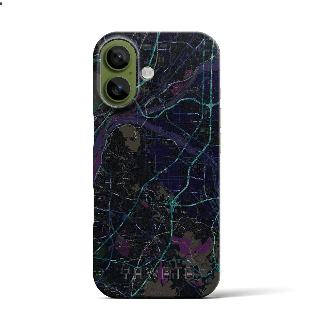 【八幡(京都府)】地図柄iPhoneケース(バックカバータイプ)