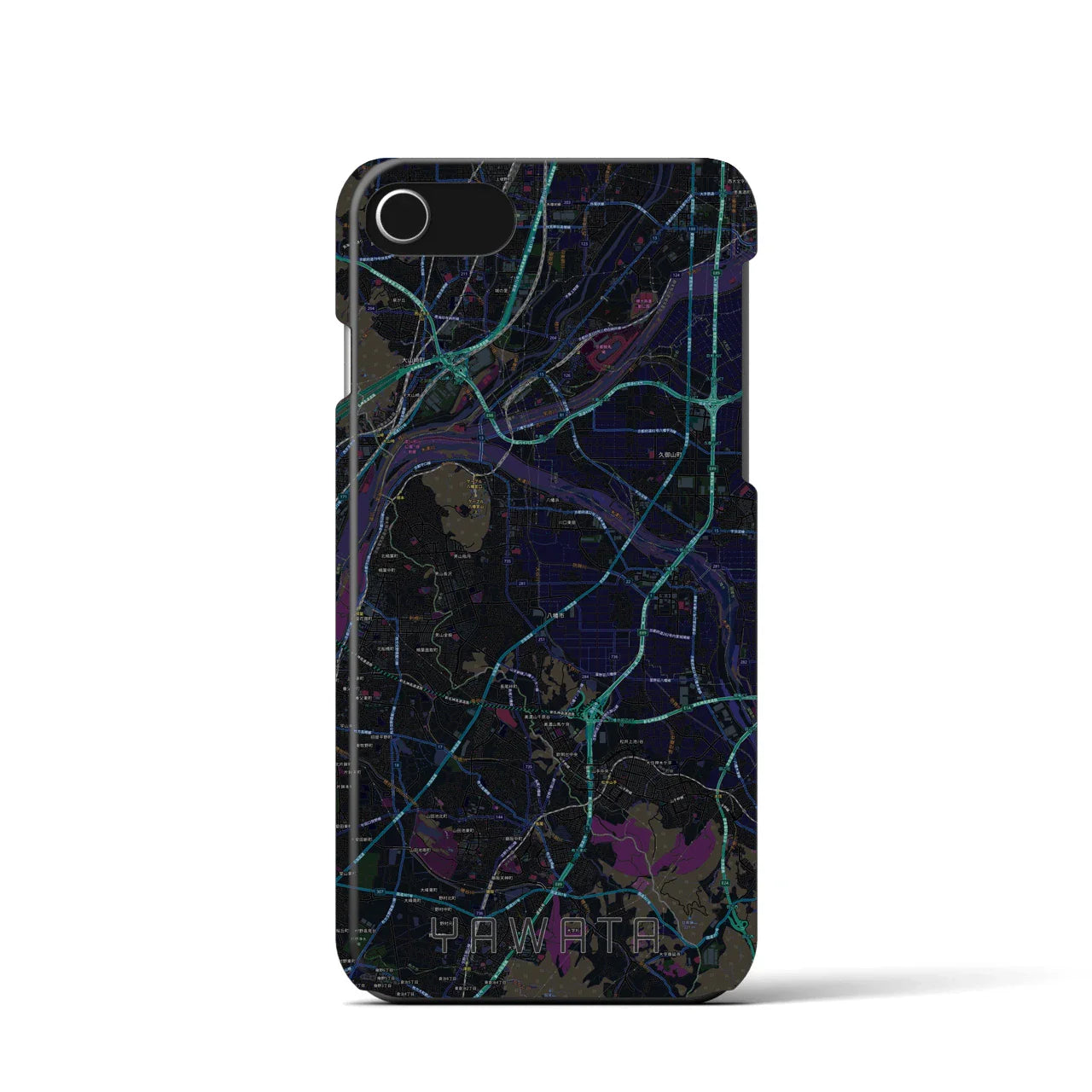 【八幡(京都府)】地図柄iPhoneケース(バックカバータイプ)