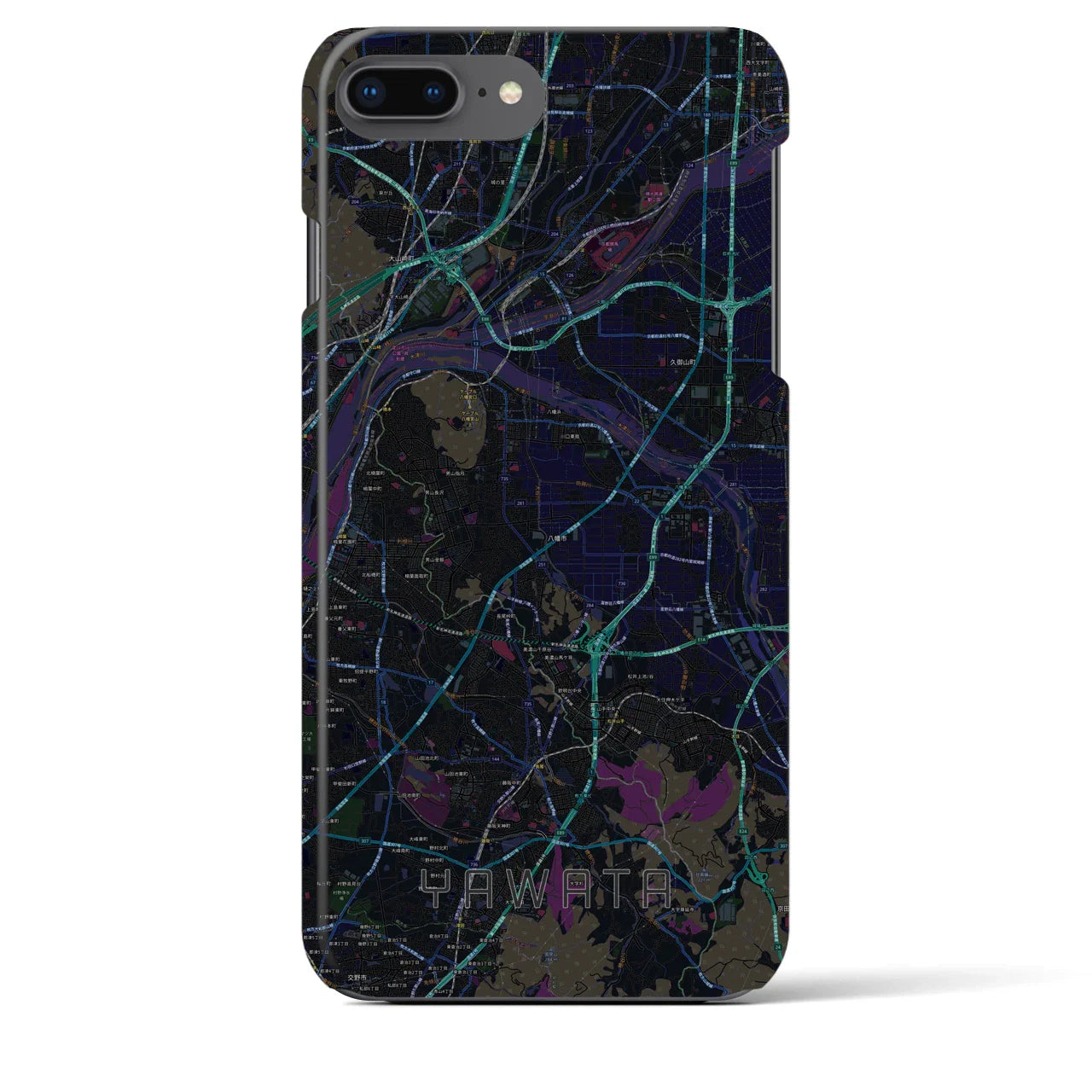 【八幡(京都府)】地図柄iPhoneケース(バックカバータイプ)