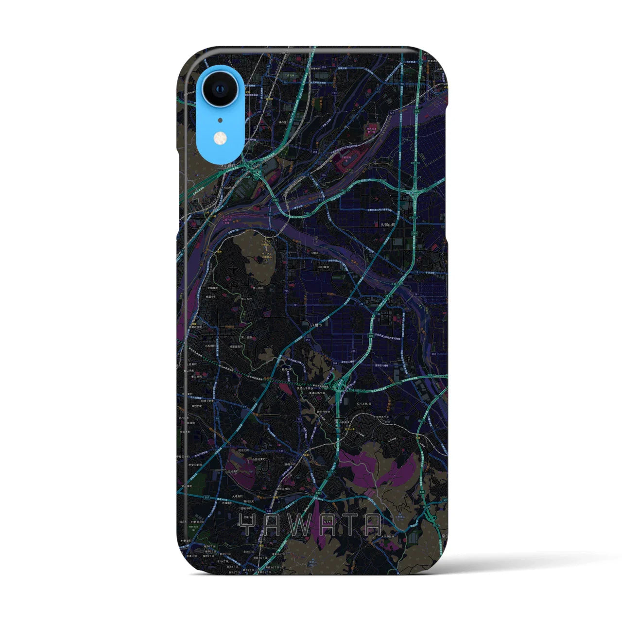 【八幡(京都府)】地図柄iPhoneケース(バックカバータイプ)