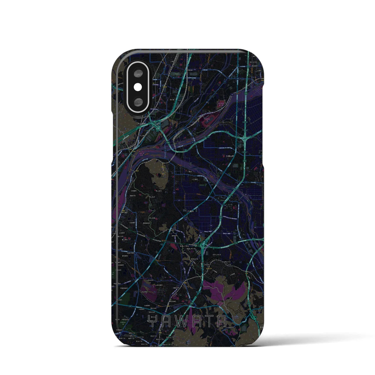 【八幡(京都府)】地図柄iPhoneケース(バックカバータイプ)