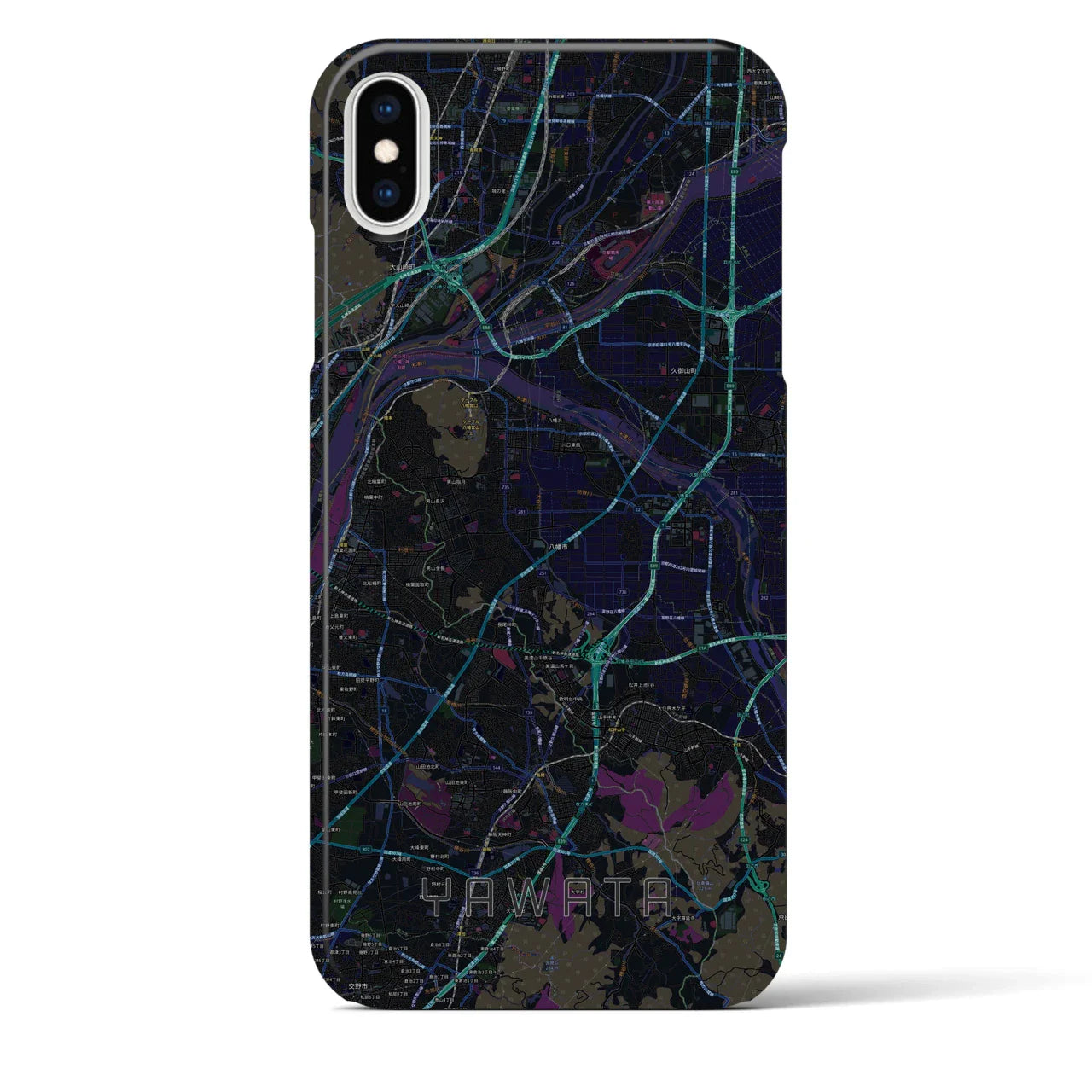 【八幡(京都府)】地図柄iPhoneケース(バックカバータイプ)