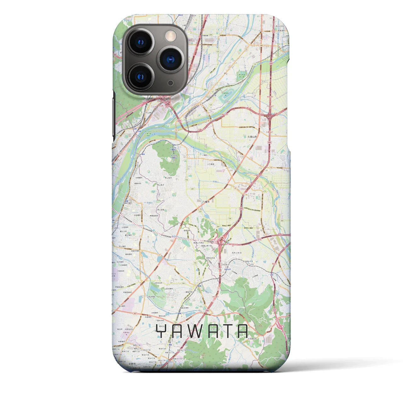 【八幡(京都府)】地図柄iPhoneケース(バックカバータイプ)