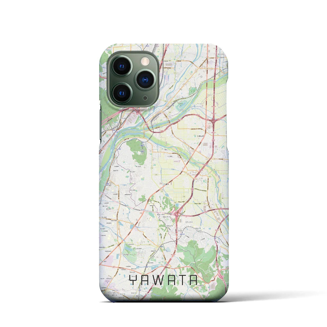 【八幡(京都府)】地図柄iPhoneケース(バックカバータイプ)