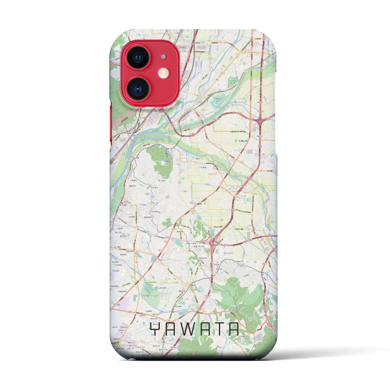 【八幡(京都府)】地図柄iPhoneケース(バックカバータイプ)