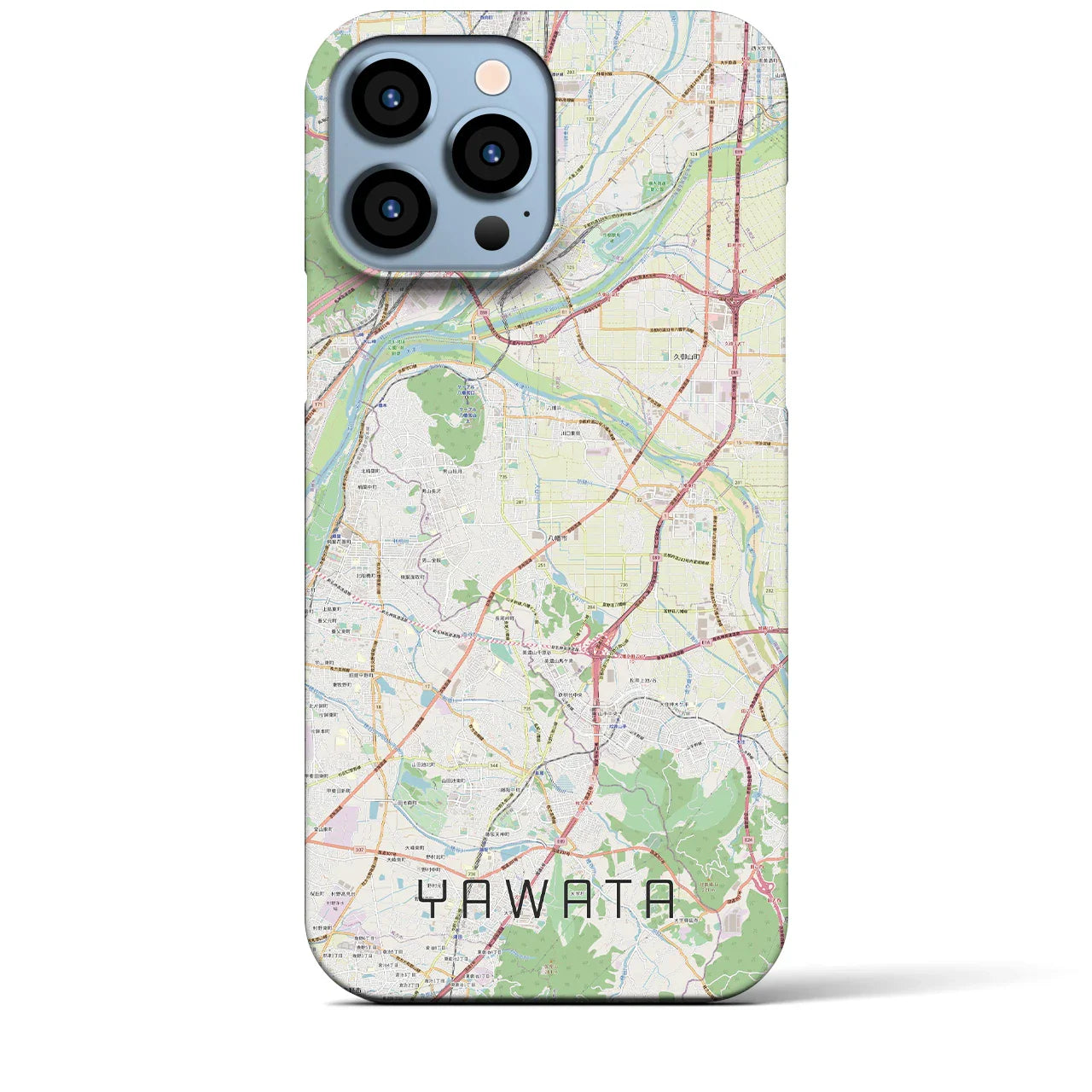 【八幡(京都府)】地図柄iPhoneケース(バックカバータイプ)