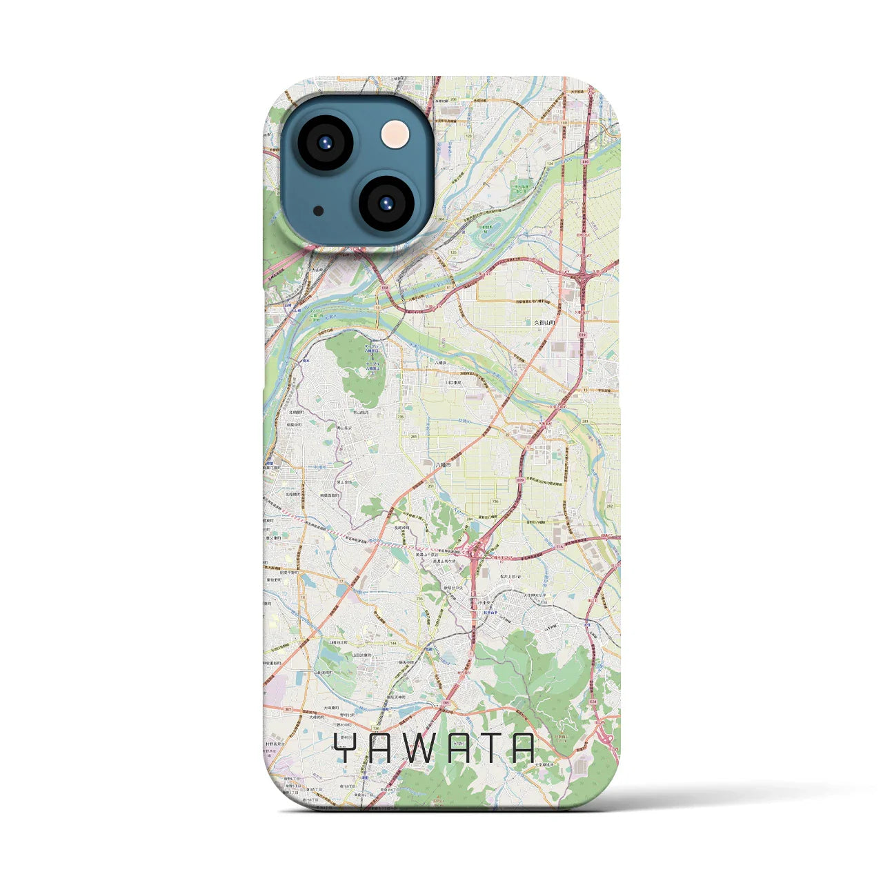 【八幡(京都府)】地図柄iPhoneケース(バックカバータイプ)