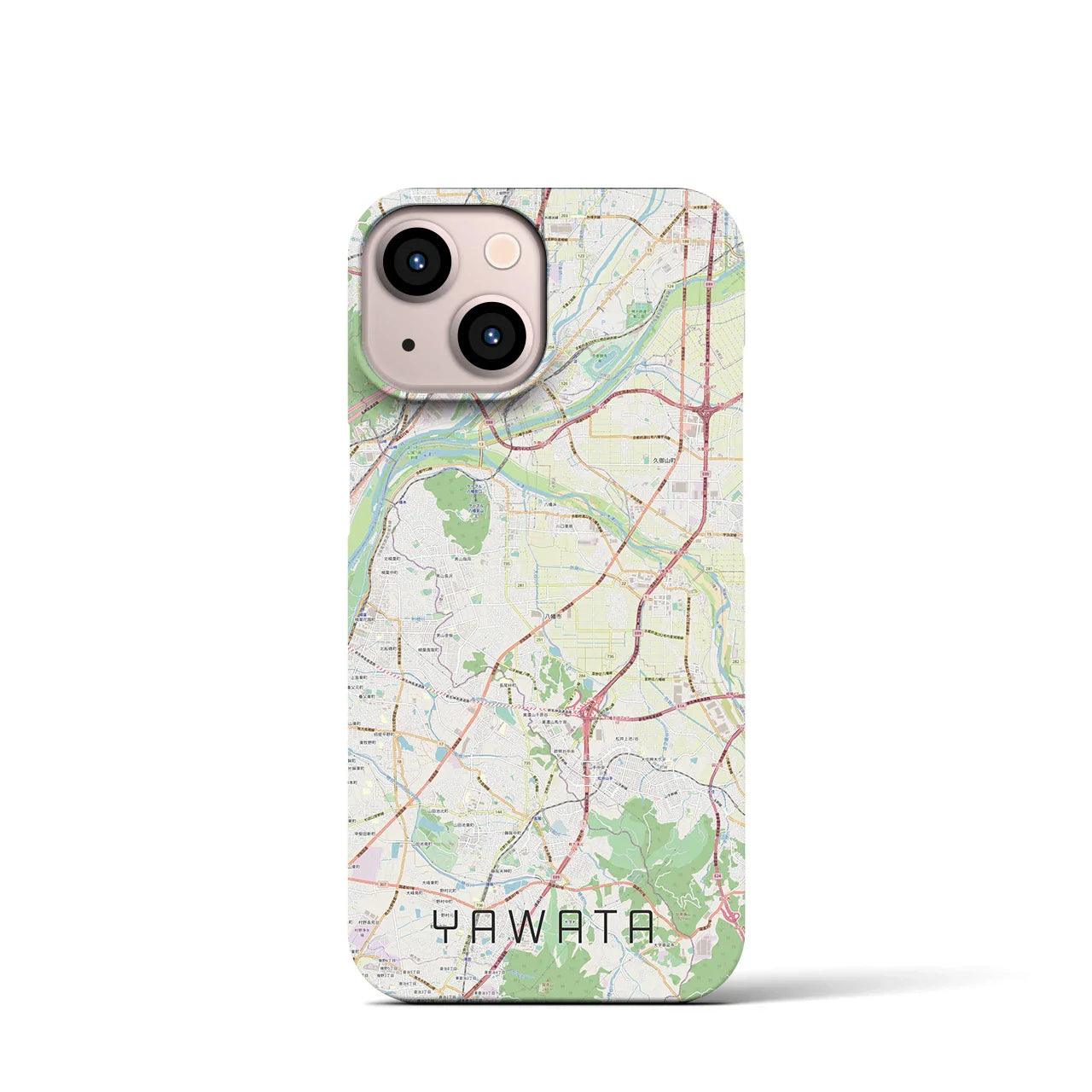 【八幡(京都府)】地図柄iPhoneケース(バックカバータイプ)