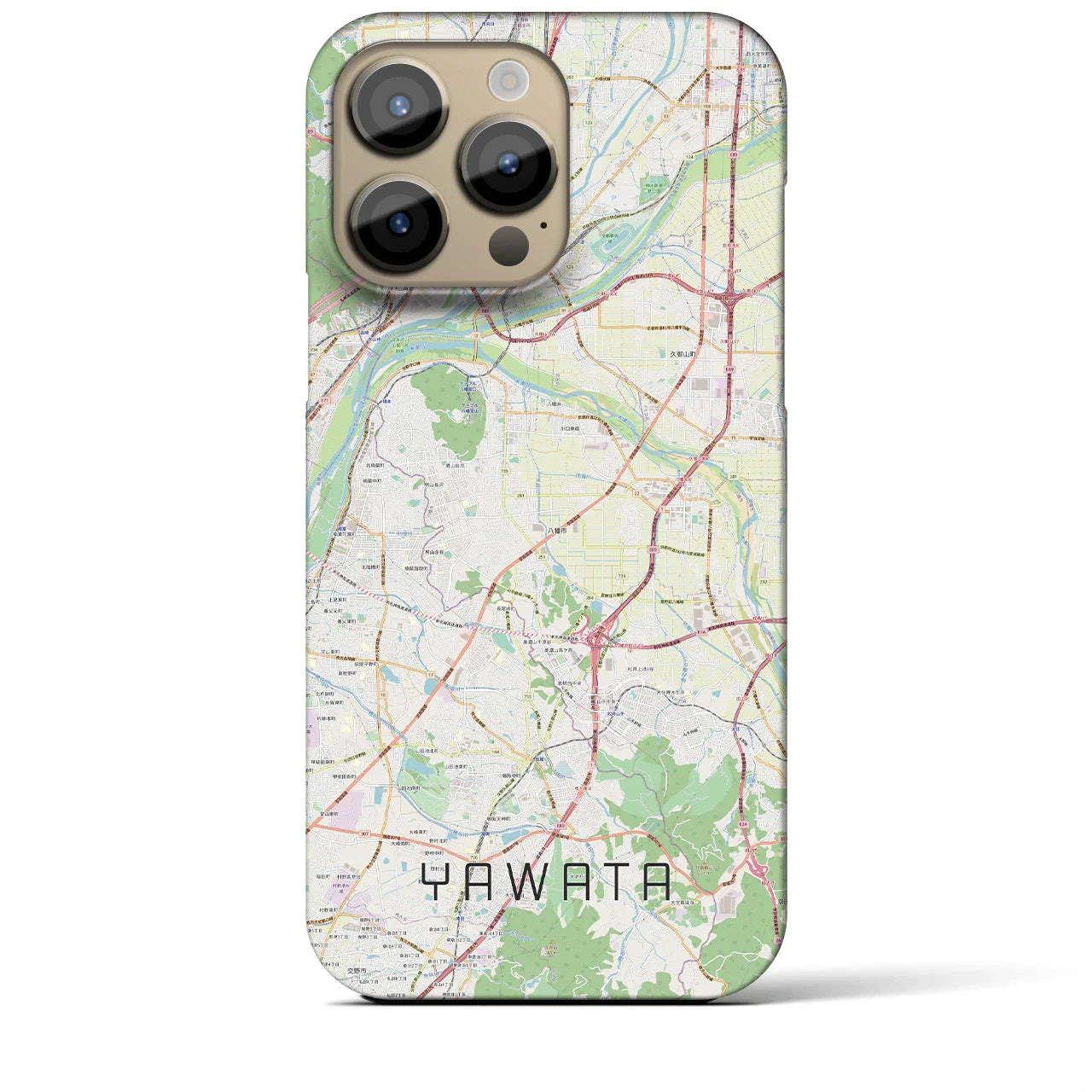 【八幡(京都府)】地図柄iPhoneケース(バックカバータイプ)