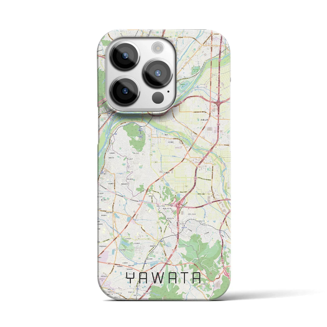 【八幡(京都府)】地図柄iPhoneケース(バックカバータイプ)