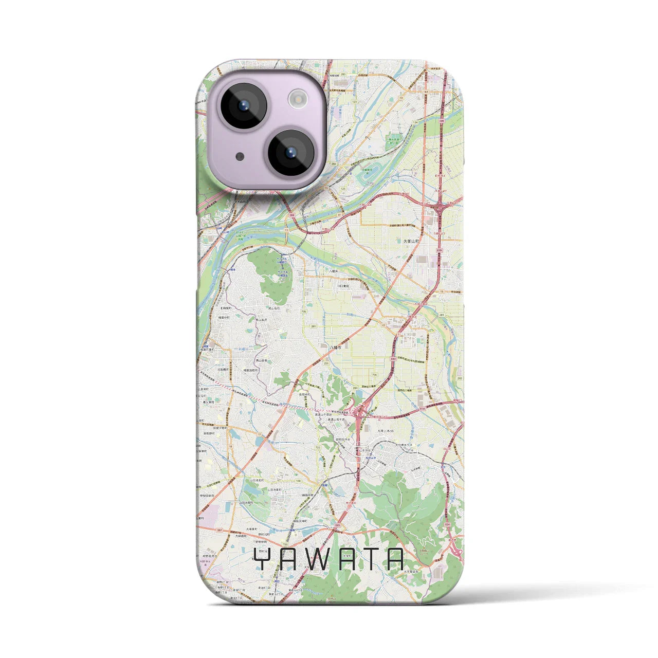 【八幡(京都府)】地図柄iPhoneケース(バックカバータイプ)