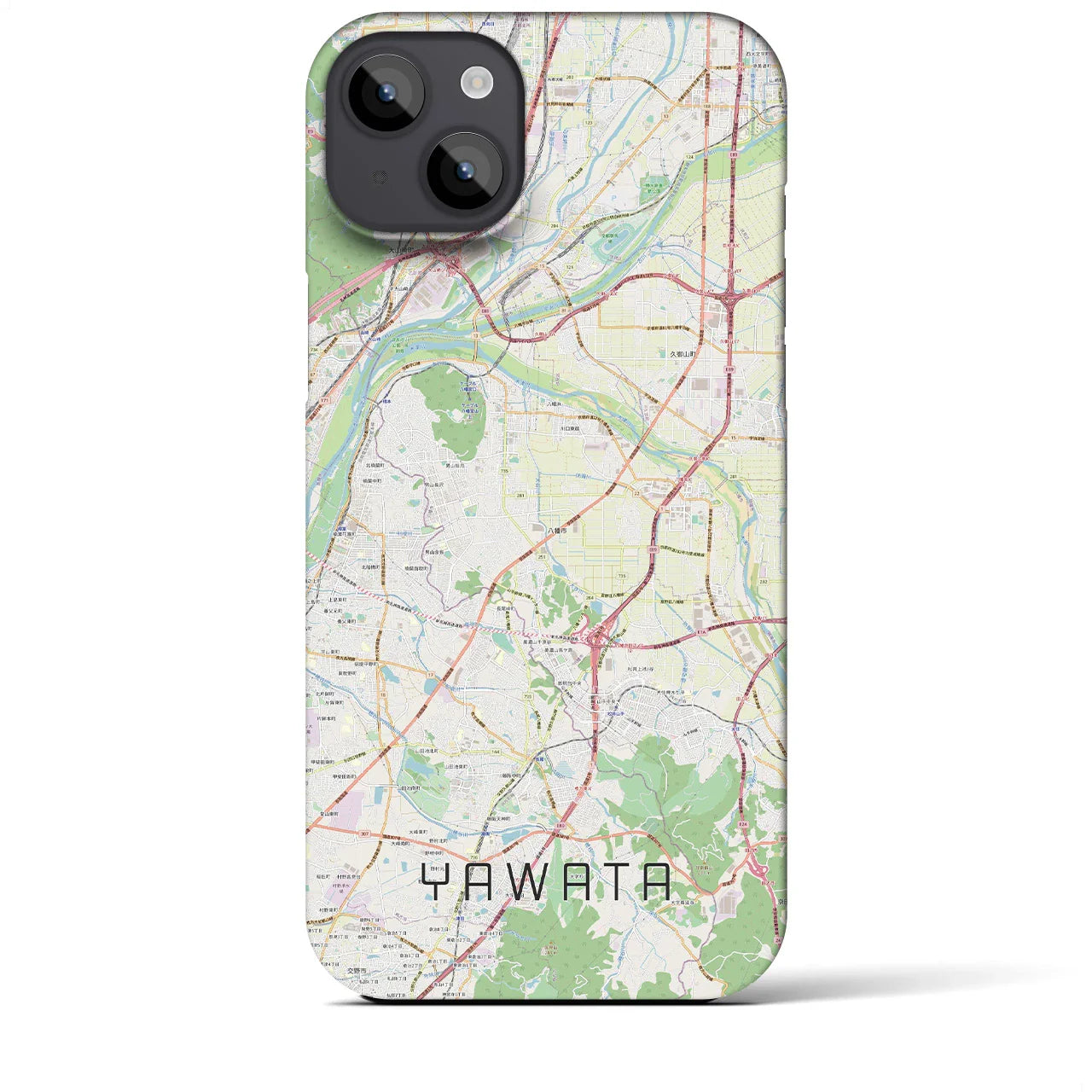 【八幡(京都府)】地図柄iPhoneケース(バックカバータイプ)