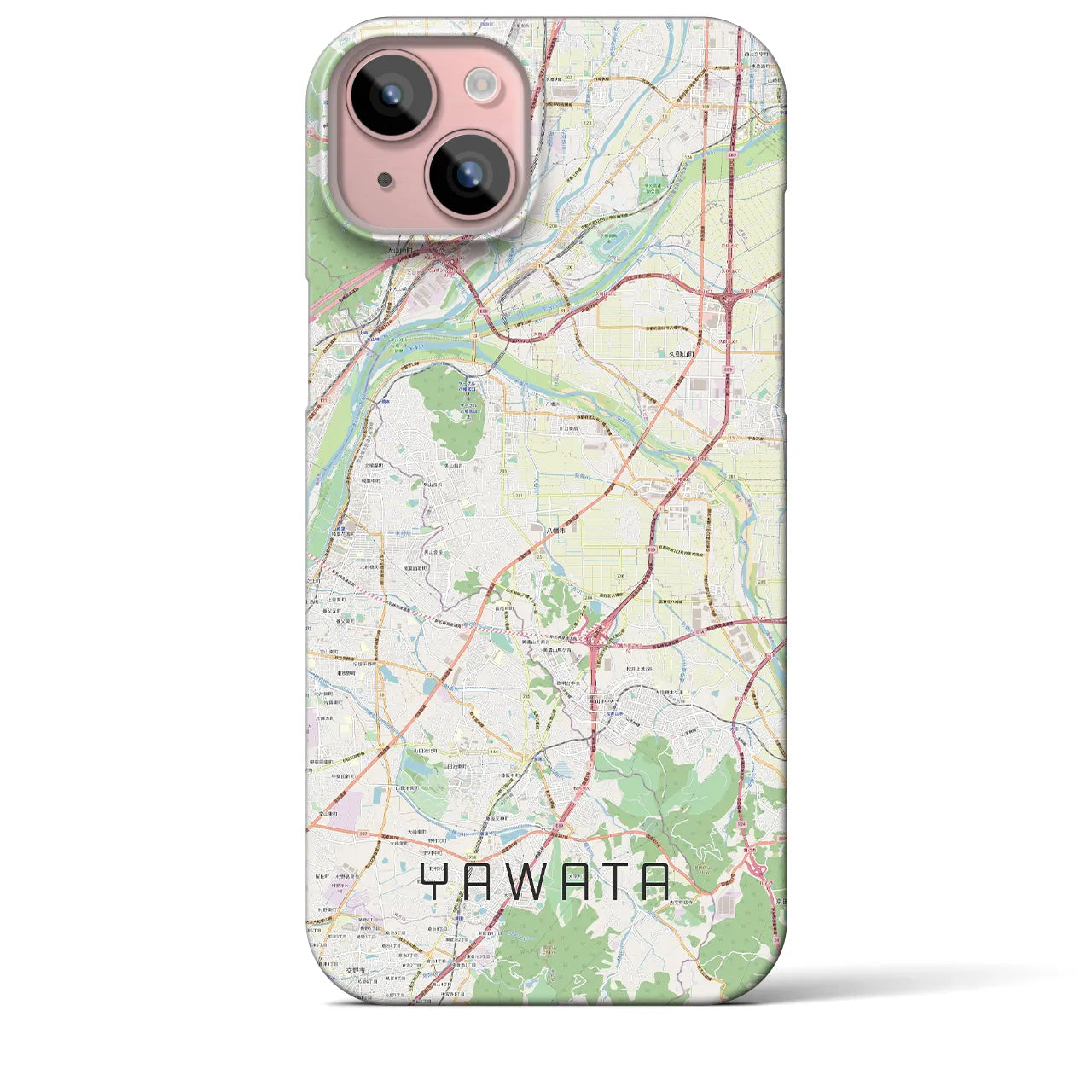【八幡(京都府)】地図柄iPhoneケース(バックカバータイプ)