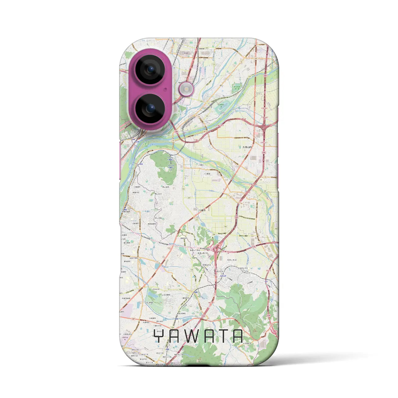 【八幡(京都府)】地図柄iPhoneケース(バックカバータイプ)