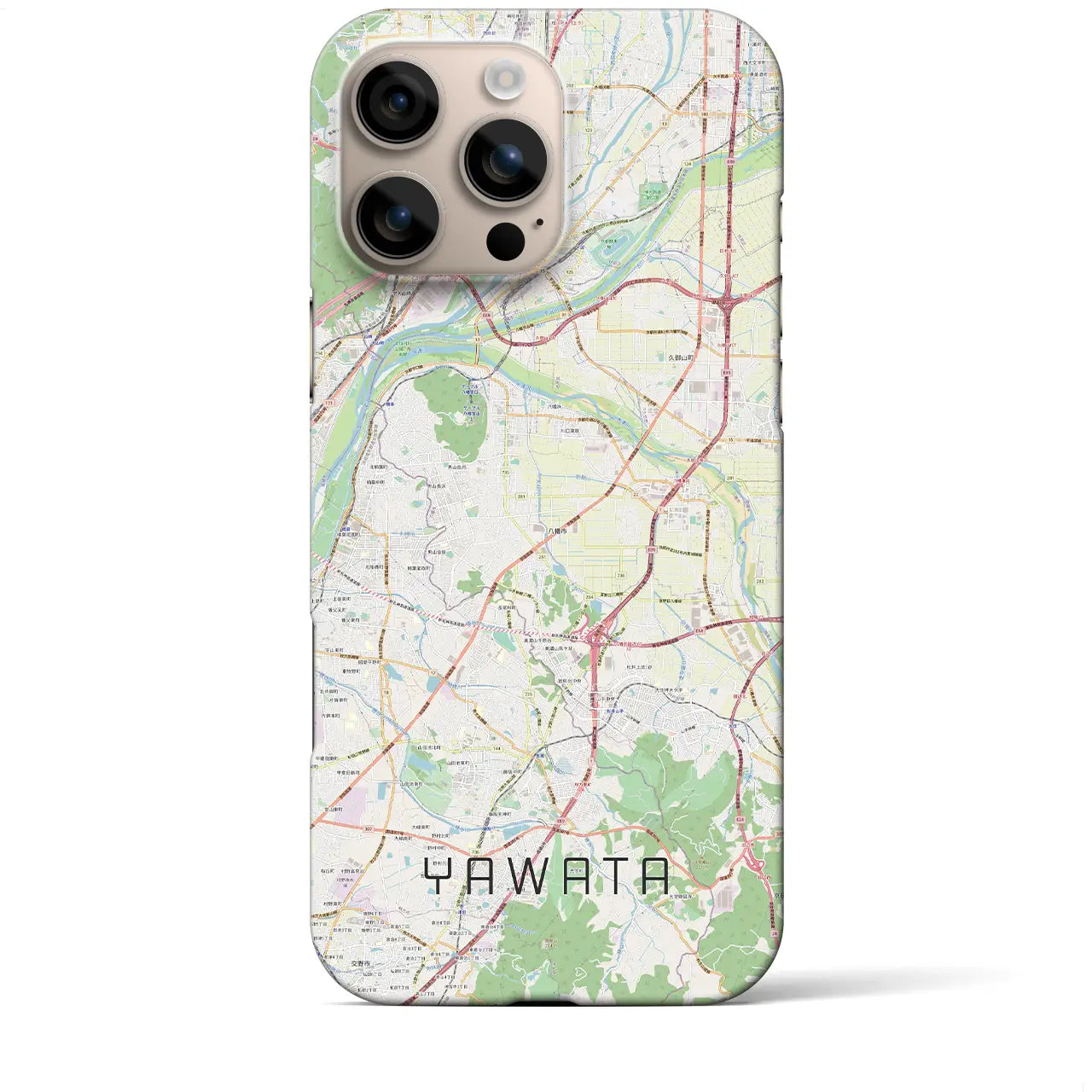 【八幡(京都府)】地図柄iPhoneケース(バックカバータイプ)