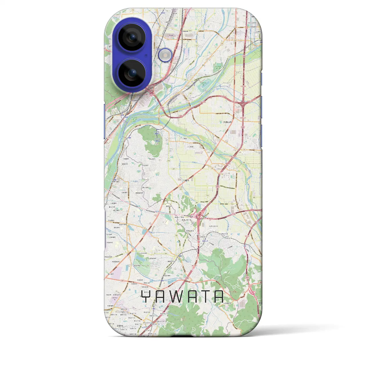 【八幡(京都府)】地図柄iPhoneケース(バックカバータイプ)ナチュラル・iPhone 16 Pro Max 用