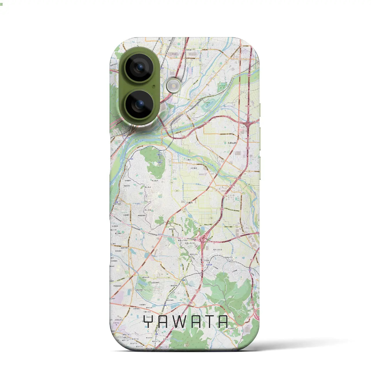 【八幡(京都府)】地図柄iPhoneケース(バックカバータイプ)