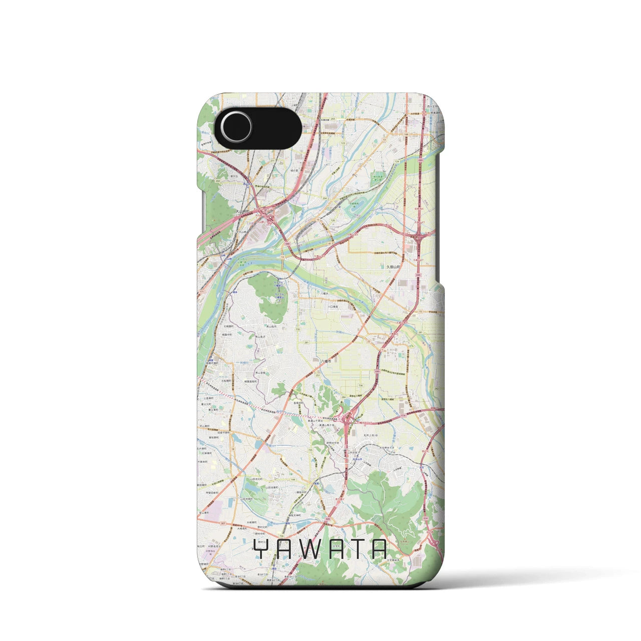 【八幡(京都府)】地図柄iPhoneケース(バックカバータイプ)