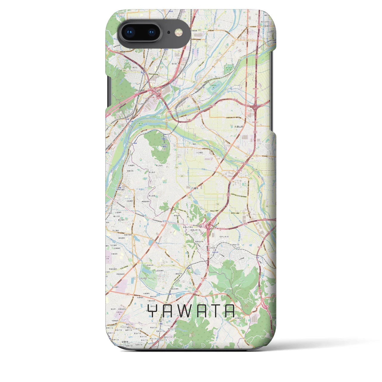 【八幡(京都府)】地図柄iPhoneケース(バックカバータイプ)