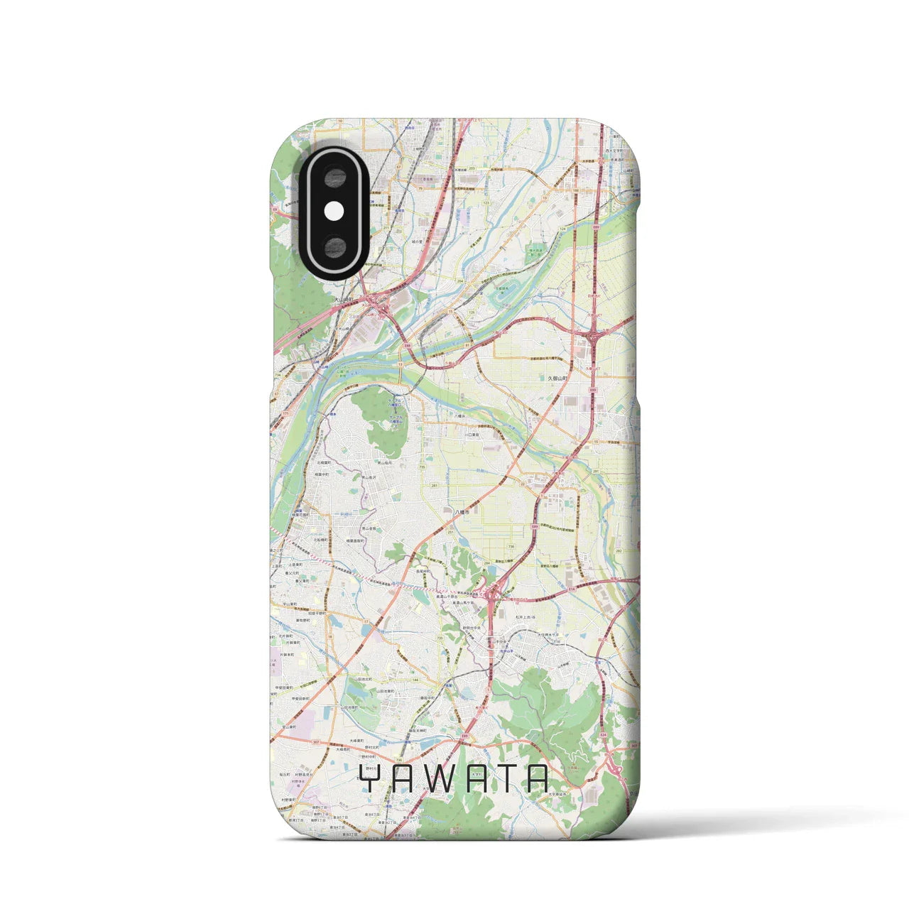 【八幡(京都府)】地図柄iPhoneケース(バックカバータイプ)