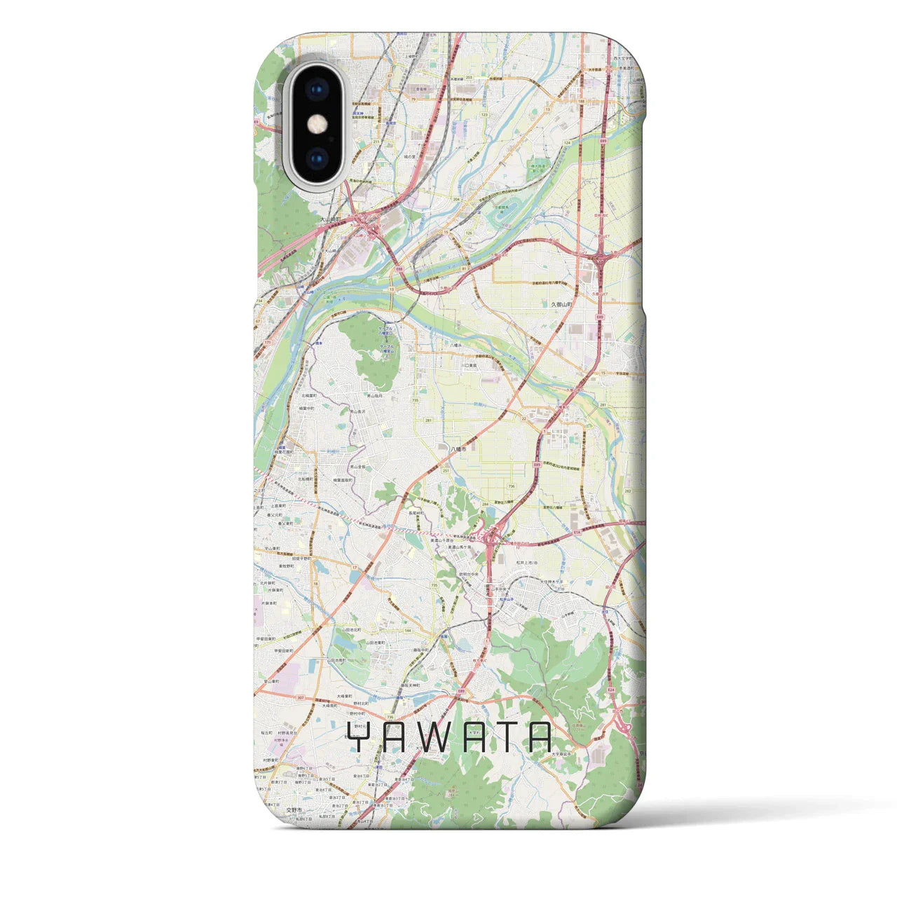 【八幡(京都府)】地図柄iPhoneケース(バックカバータイプ)