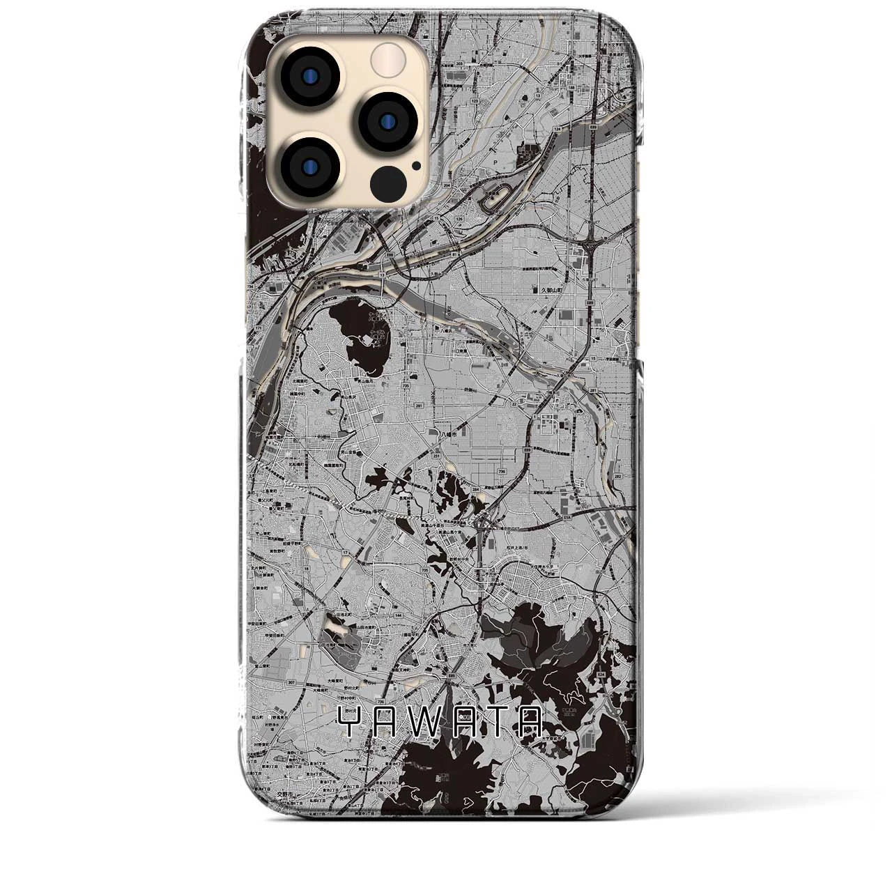 【八幡(京都府)】地図柄iPhoneケース(クリアタイプ)