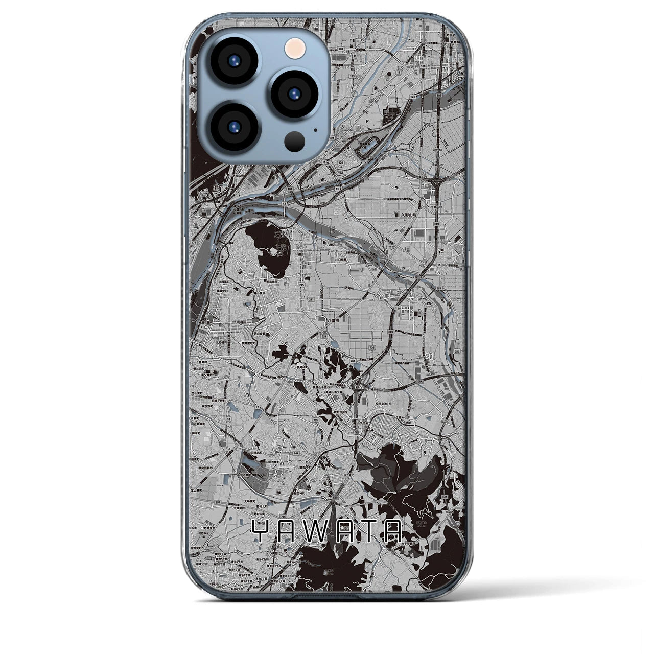 【八幡(京都府)】地図柄iPhoneケース(クリアタイプ)