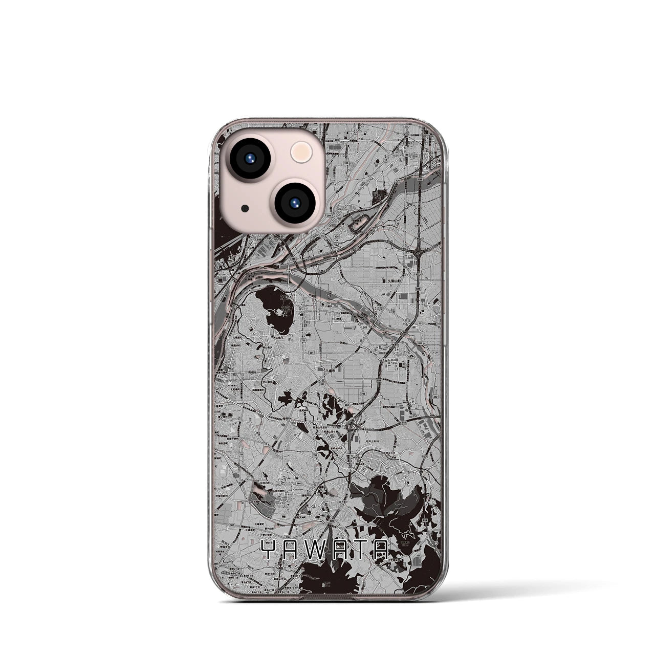 【八幡(京都府)】地図柄iPhoneケース(クリアタイプ)