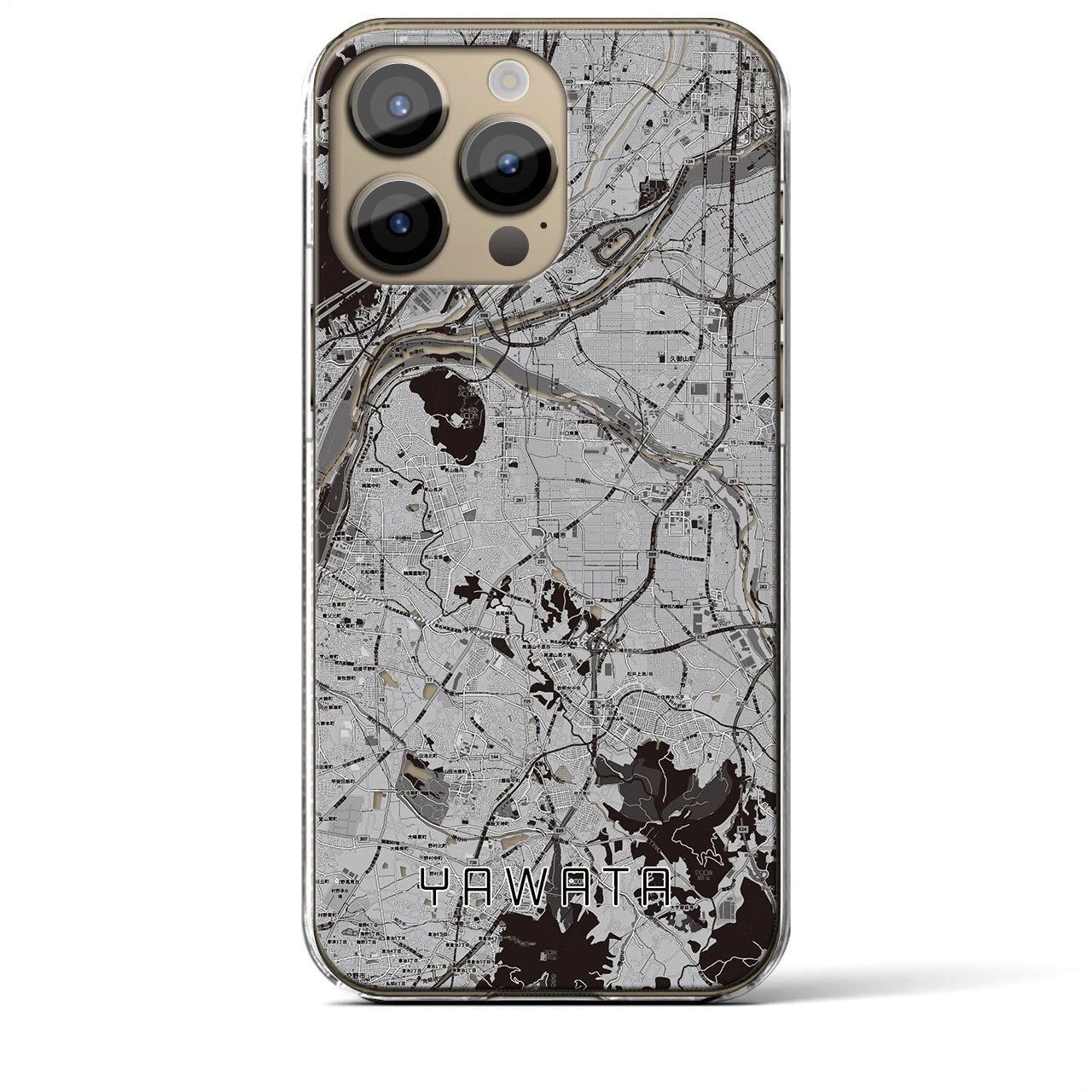 【八幡(京都府)】地図柄iPhoneケース(クリアタイプ)