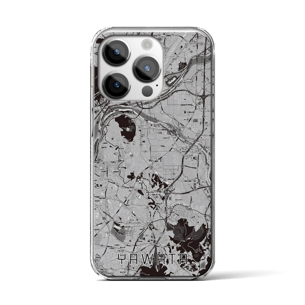 【八幡(京都府)】地図柄iPhoneケース(クリアタイプ)