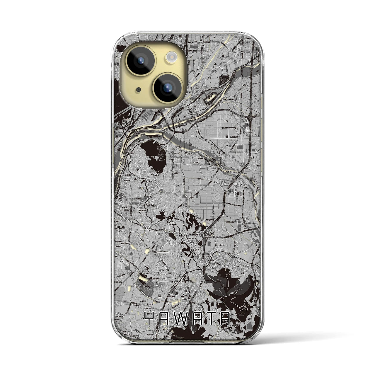 【八幡(京都府)】地図柄iPhoneケース(クリアタイプ)